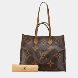 Pre Owned Louis Vuitton Brown Pvc Leather Monogram Reverse OnTheGo MM Handbag