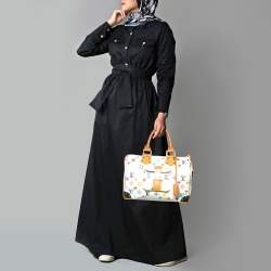 Pre Owned Louis Vuitton White Monogram Multicolore Canvas Speedy 30 Bag