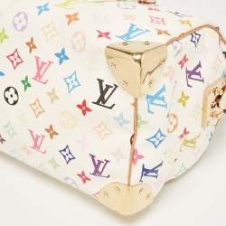 Pre Owned Louis Vuitton White Monogram Multicolore Canvas Speedy 30 Bag