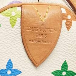 Pre Owned Louis Vuitton White Monogram Multicolore Canvas Speedy 30 Bag