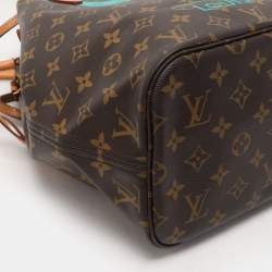 Louis Vuitton Turquoise Monogram V Canvas Neverfull MM Bag