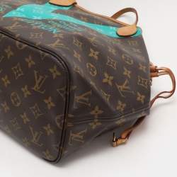 Louis Vuitton Turquoise Monogram V Canvas Neverfull MM Bag