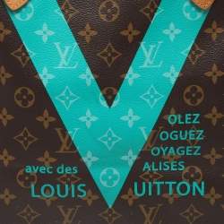 Louis Vuitton Turquoise Monogram V Canvas Neverfull MM Bag