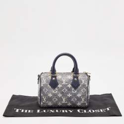 Louis Vuitton Blue Monoglam Speedy Bandouliere 20 Bag