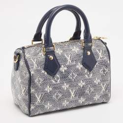 Louis Vuitton Blue Monoglam Speedy Bandouliere 20 Bag
