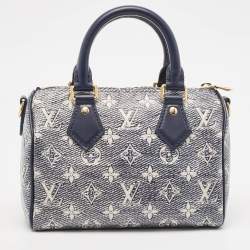 Louis Vuitton Blue Monoglam Speedy Bandouliere 20 Bag