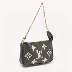 Pre Owned Louis Vuitton Black Giant Monogram Empreinte Mini Pochette Accessoires