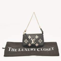 Pre Owned Louis Vuitton Black Giant Monogram Empreinte Mini Pochette Accessoires