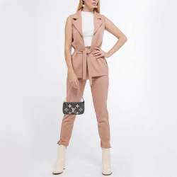 Pre Owned Louis Vuitton Black Giant Monogram Empreinte Mini Pochette Accessoires