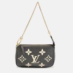 Pre Owned Louis Vuitton Black Giant Monogram Empreinte Mini Pochette Accessoires