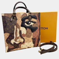 Louis Vuitton Brown Monogram Canvas, Leather Sac	Plat Tote  Bag