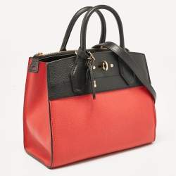 مملوكة مسبقًا Louis Vuitton Red/Black Leather City Steamer PM Bag