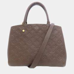 Pre Owned Louis Vuitton Earth Monogram Empreinte Montaigne MM Handbag