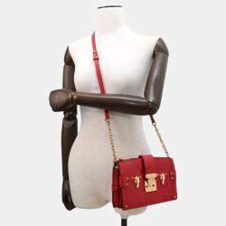 Louis Vuitton Red Monogram Vernis Trunk Clutch Shoulder Bag