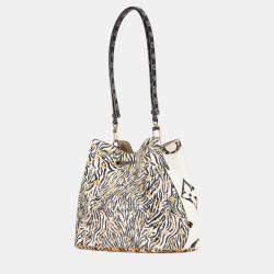 Pre Owned Louis Vuitton Ivory Black Orange PVC Leather Monogram Jungle Neonoe Shoulder Bag