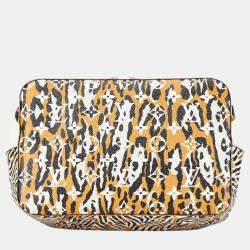Pre Owned Louis Vuitton Ivory Black Orange PVC Leather Monogram Jungle Neonoe Shoulder Bag