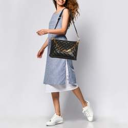 Louis Vuitton Black Monogram Embossed Leather Coussin MM Bag