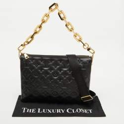 Louis Vuitton Black Monogram Embossed Leather Coussin MM Bag