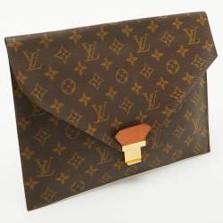 Pre Owned Louis Vuitton Monogram Canvas Poche Plate Envelope Clutch