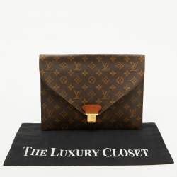 Pre Owned Louis Vuitton Monogram Canvas Poche Plate Envelope Clutch
