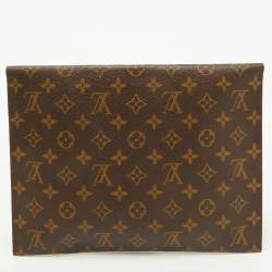 Pre Owned Louis Vuitton Monogram Canvas Poche Plate Envelope Clutch