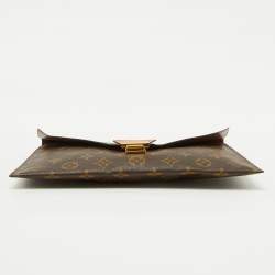 Pre Owned Louis Vuitton Monogram Canvas Poche Plate Envelope Clutch