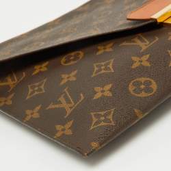 Pre Owned Louis Vuitton Monogram Canvas Poche Plate Envelope Clutch