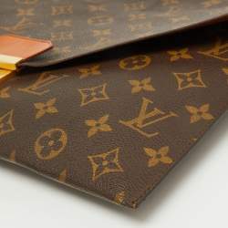 Pre Owned Louis Vuitton Monogram Canvas Poche Plate Envelope Clutch