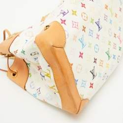 Pre Owned Louis Vuitton White Multicolore Monogram Canvas Ursula Bag