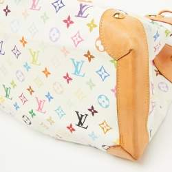 Pre Owned Louis Vuitton White Multicolore Monogram Canvas Ursula Bag