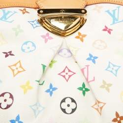 Pre Owned Louis Vuitton White Multicolore Monogram Canvas Ursula Bag