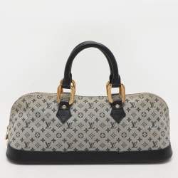 Pre Owned Louis Vuitton Encre Monogram Mini Lin Horizontal Alma Bag