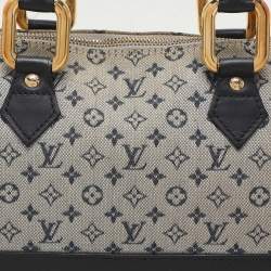Pre Owned Louis Vuitton Encre Monogram Mini Lin Horizontal Alma Bag