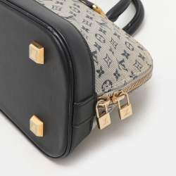 Pre Owned Louis Vuitton Encre Monogram Mini Lin Horizontal Alma Bag