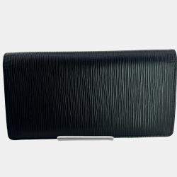 Louis Vuitton Noir Epi Leather Brazza Long Wallet