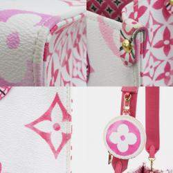 Pre Owned Louis Vuitton White/Pink Leather By The Pool OnTheGo PM Handbag