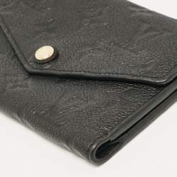 Pre Owned Louis Vuitton Black Monogram Empreinte Leather Curieuse Wallet