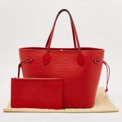 Louis Vuitton Castillan Red Epi Leather Neverfull MM Bag