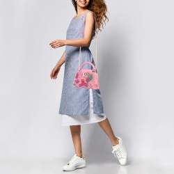 Louis Vuitton Rose Embroidered Satin Capucines Capushell Mini Bag