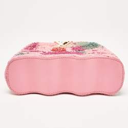 Louis Vuitton Rose Embroidered Satin Capucines Capushell Mini Bag