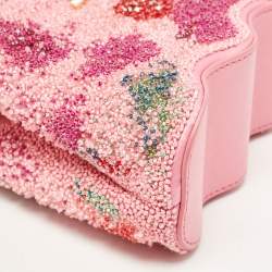 Louis Vuitton Rose Embroidered Satin Capucines Capushell Mini Bag