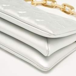Pre Owned Louis Vuitton Silver Monogram Embossed Puffy Leather Coussin BB Bag