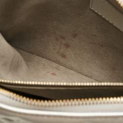 Pre Owned Louis Vuitton Silver Monogram Embossed Puffy Leather Coussin BB Bag