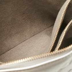 Pre Owned Louis Vuitton Silver Monogram Embossed Puffy Leather Coussin BB Bag