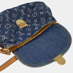 Louis Vuitton Blue Monogram Denim and Vachetta Leather Mini Pleaty Shoulder Bag