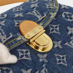Louis Vuitton Blue Monogram Denim and Vachetta Leather Mini Pleaty Shoulder Bag