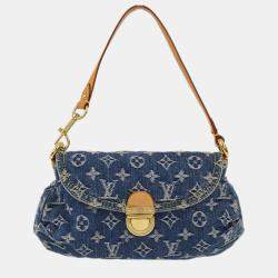 Louis Vuitton Blue Monogram Denim and Vachetta Leather Mini Pleaty Shoulder Bag