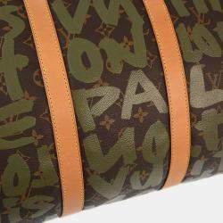 Louis Vuitton Khaki Monogram Graffiti Keepall 50 Duffle  Bag