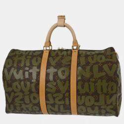 Louis Vuitton Khaki Monogram Graffiti Keepall 50 Duffle  Bag