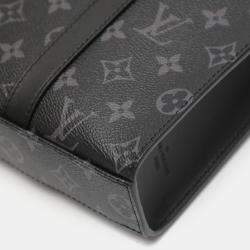 Pre Owned Louis Vuitton Black Monogram Eclipse Sac Plat Tote Bag